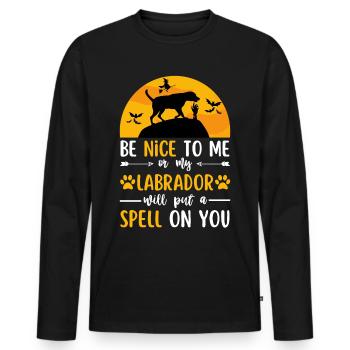 Labrador Retriever Halloween Costume Chien - T-shirt manches longues Premium bio Homme - noir - Devant - Nico (187cm)