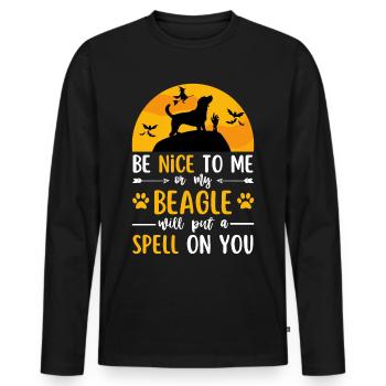 Beagle Halloween Kostüm Hund - Männer Premium Bio Langarmshirt - Schwarz - Vorne - Nico (187cm)