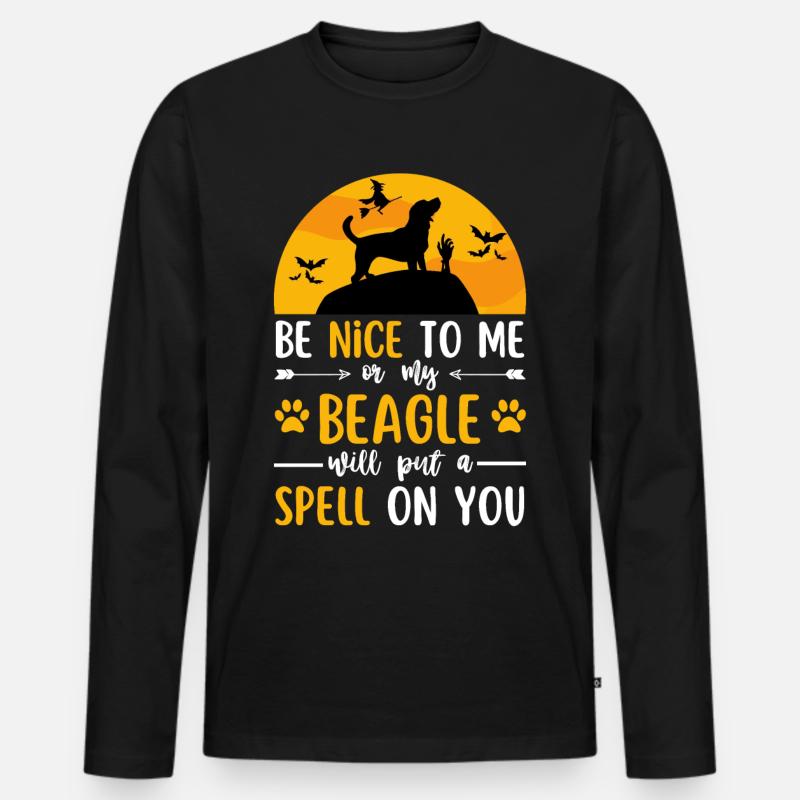 Beagle Halloween Kostüm Hund - Männer Premium Bio Langarmshirt - Schwarz