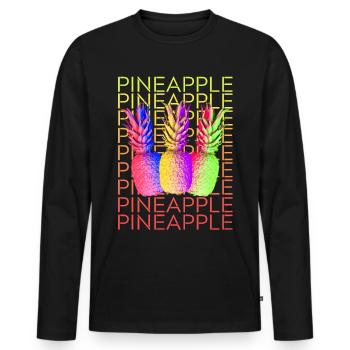 Pineapple Pineapple Summer Fruit - Men's Premium Organic Long Sleeve Shirt - black - Front - Nico (187cm)