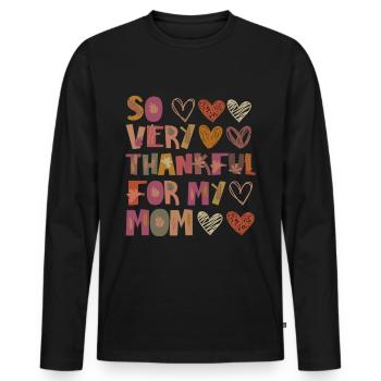 Reconnaissant pour ma mère Autumn Mama Gratitude - T-shirt manches longues Premium bio Homme - noir - Devant - Nico (187cm)