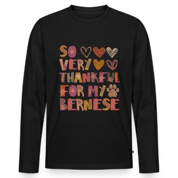 Reconnaissant pour mon bouvier bernois Autumn Grateful - T-shirt manches longues Premium bio Homme - noir - Devant - Nico (187cm)