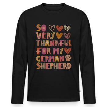 Reconnaissant pour le berger allemand Autumn Grateful - T-shirt manches longues Premium bio Homme - noir - Devant - Nico (187cm)