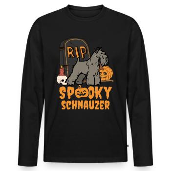 Mignon Schnauzer Halloween Costume Chien - T-shirt manches longues Premium bio Homme - noir - Devant - Nico (187cm)