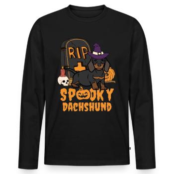 Cute Dachshund Halloween Costume Dog - Men's Premium Organic Long Sleeve Shirt - black - Front - Nico (187cm)