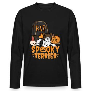 Cute Biewer Terrier Halloween Kawaii - Men's Premium Organic Long Sleeve Shirt - black - Front - Nico (187cm)