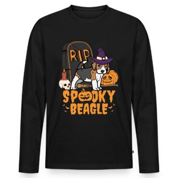 Cute Beagle Halloween Dog - Men's Premium Organic Long Sleeve Shirt - black - Front - Nico (187cm)