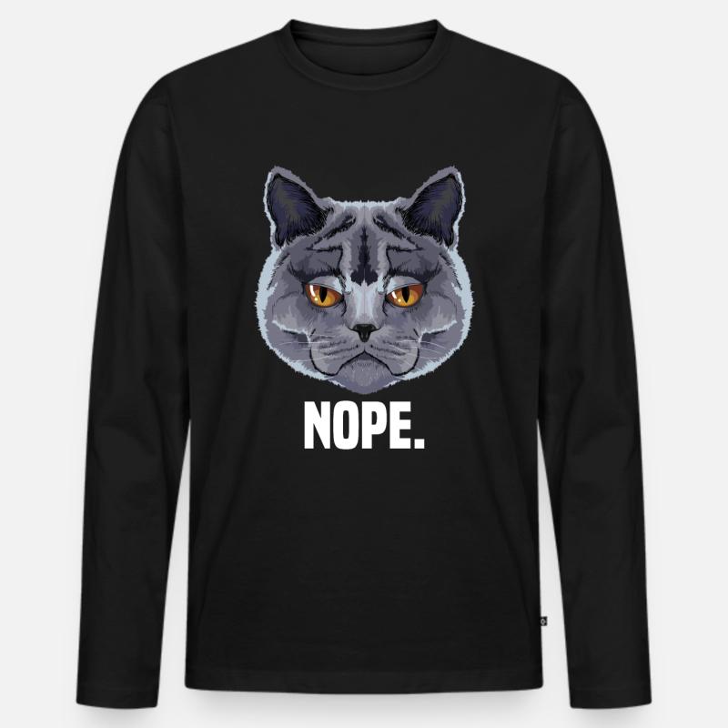 grumpy britisch Kurzhaar Katze Katzenliebhaber - Männer Premium Bio Langarmshirt - Schwarz