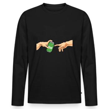 Bière en conserve boire de la bière en conserve Michel Angelo - T-shirt manches longues Premium bio Homme - noir - Devant - Nico (187cm)