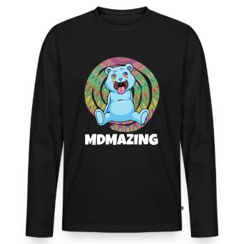 MDMA - T-shirt manches longues Premium bio Homme - noir - Devant - Nico (187cm)