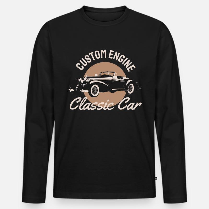 Klassiches Auto - Männer Premium Bio Langarmshirt - Schwarz
