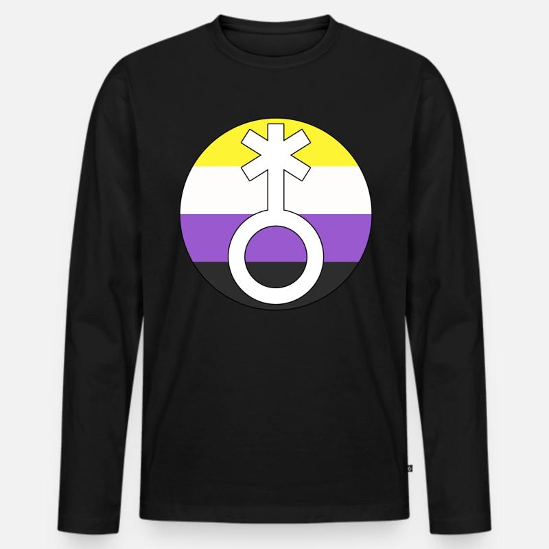 Symbol Nonbinary Non-Binary Nonbinary Gender Men's Premium Organic Long Sleeve Shirt
