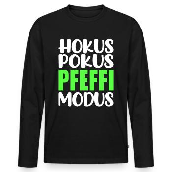 Junggesellenabschied Pfeffi Saufen Suff Vatertag - Männer Premium Bio Langarmshirt - Schwarz - Vorne - Nico (187cm)
