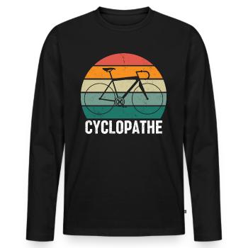 Cyclopathic Humor Cycling Bike Gift Cycling Cycling - Men's Premium Organic Long Sleeve Shirt - black - Front - Nico (187cm)