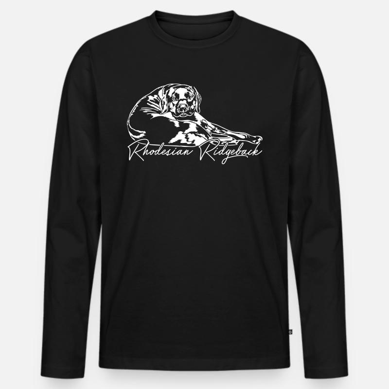 RHODESIAN RIDGEBACK Wilsigns Löwenhund Hunderasse - Männer Premium Bio Langarmshirt - Schwarz