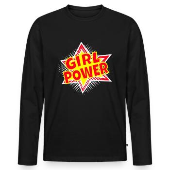 Girlpower Powergirl Frauenpower Powerfrau - Männer Premium Bio Langarmshirt - Schwarz - Vorne - Nico (187cm)