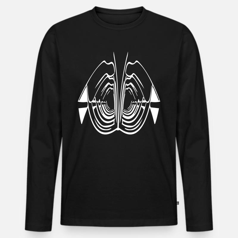 Abstrakte Rippen Kunst - Männer Premium Bio Langarmshirt - Schwarz