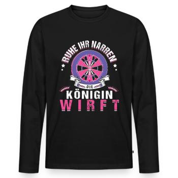 Ruhe Ihr Narren Die Königin Wirft - Männer Premium Bio Langarmshirt - Schwarz - Vorne - Nico (187cm)
