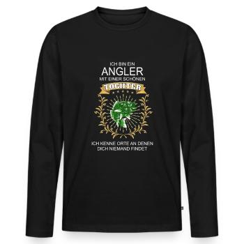 Angler mit schöner Tochter - Männer Premium Bio Langarmshirt - Schwarz - Vorne - Nico (187cm)