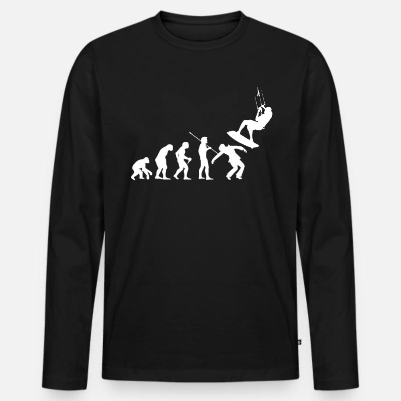 Kitesurfen - Männer Premium Bio Langarmshirt - Schwarz
