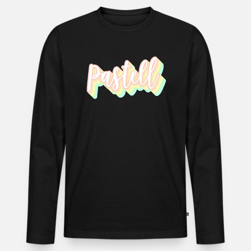 Pastell - Männer Premium Bio Langarmshirt - Schwarz