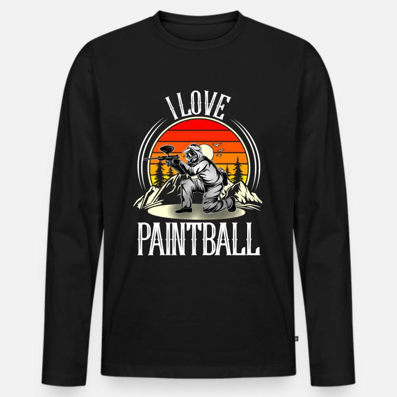 Paintball - Männer Premium Bio Langarmshirt - Schwarz