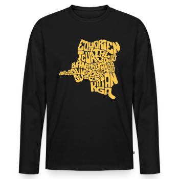 CONGO RDC - T-shirt manches longues Premium bio Homme - noir - Devant - Nico (187cm)