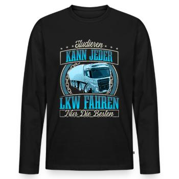 LKW Fahrer - Männer Premium Bio Langarmshirt - Schwarz - Vorne - Nico (187cm)