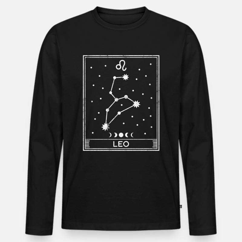Löwe-Sternzeichen - Männer Premium Bio Langarmshirt - Schwarz