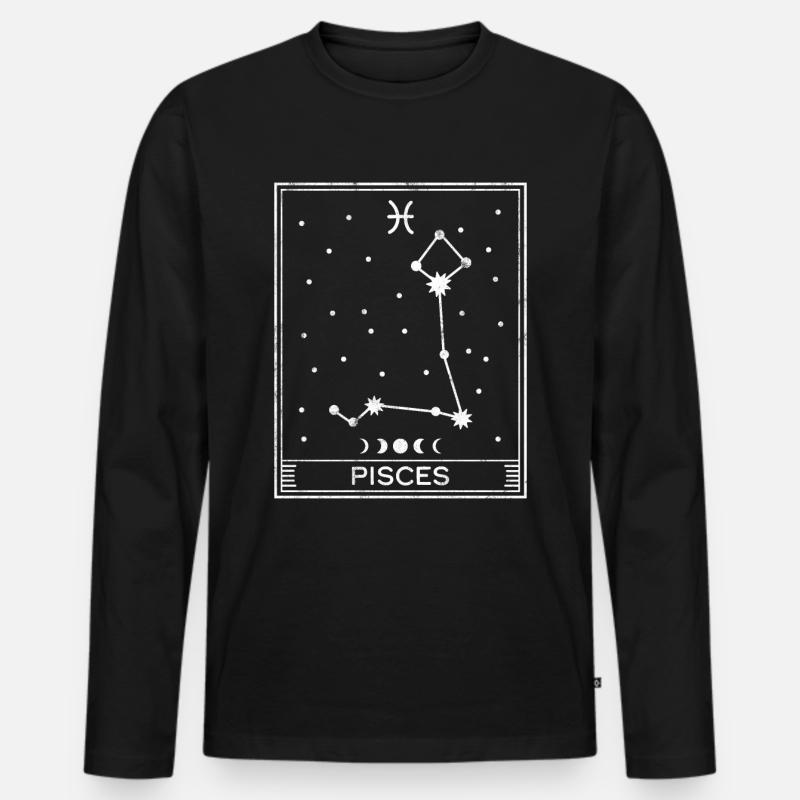 Fische-Sternzeichen - Männer Premium Bio Langarmshirt - Schwarz