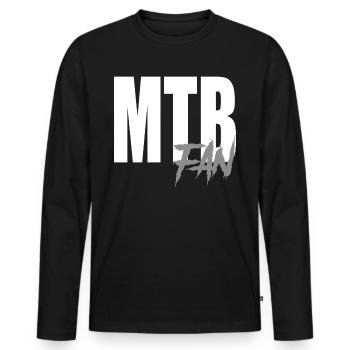 Vélo VTT - T-shirt manches longues Premium bio Homme - noir - Devant - Nico (187cm)