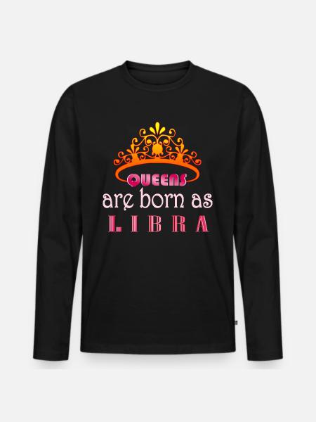 Sternzeichen Waage - Männer Premium Bio Langarmshirt - Schwarz