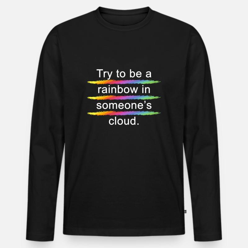 Rainbow - Männer Premium Bio Langarmshirt - Schwarz