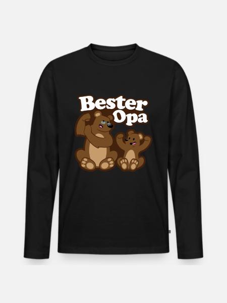 Großvater und Enkel - Opa ist der Größte - Männer Premium Bio Langarmshirt - Schwarz