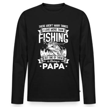 Fisherman dad dad fisherman gift - Men's Premium Organic Long Sleeve Shirt - black - Front - Nico (187cm)