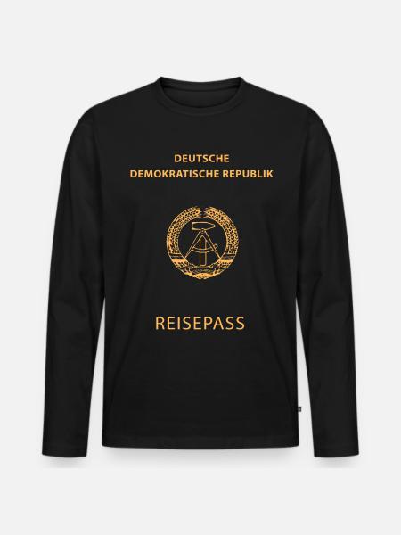 DDR Nostalgie Ostalgie Ossi Geschenk - Männer Premium Bio Langarmshirt - Schwarz