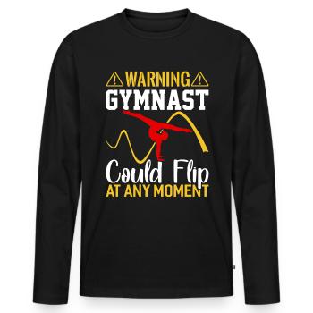 Gymnastik Sport Turnen Bodenturnen Turner Geschenk - Männer Premium Bio Langarmshirt - Schwarz - Vorne - Nico (187cm)