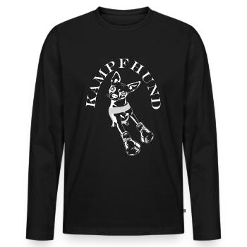 Chihuahua der wohl kleinste Kampfhund der Welt - Männer Premium Bio Langarmshirt - Schwarz - Vorne - Nico (187cm)
