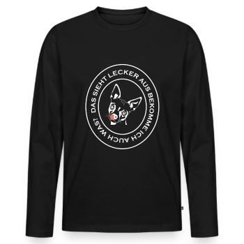 Chihuahua am betteln um lecker Essen - Männer Premium Bio Langarmshirt - Schwarz - Vorne - Nico (187cm)
