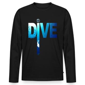 Grafik Tauchen: Dive Fleche Tauchgänge - Männer Premium Bio Langarmshirt - Schwarz - Vorne - Nico (187cm)