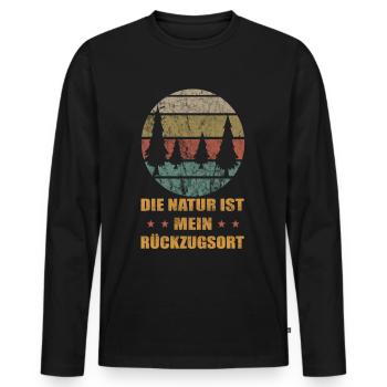 Bergsteigen - Männer Premium Bio Langarmshirt - Schwarz - Vorne - Nico (187cm)