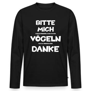 S’il te plaît, baise-moi - T-shirt manches longues Premium bio Homme - noir - Devant - Nico (187cm)
