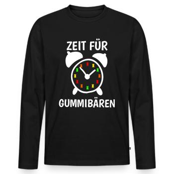 C’est l’heure des oursons en gélatine ! Bonbons Gummy Bear Watch - T-shirt manches longues Premium bio Homme - noir - Devant - Nico (187cm)