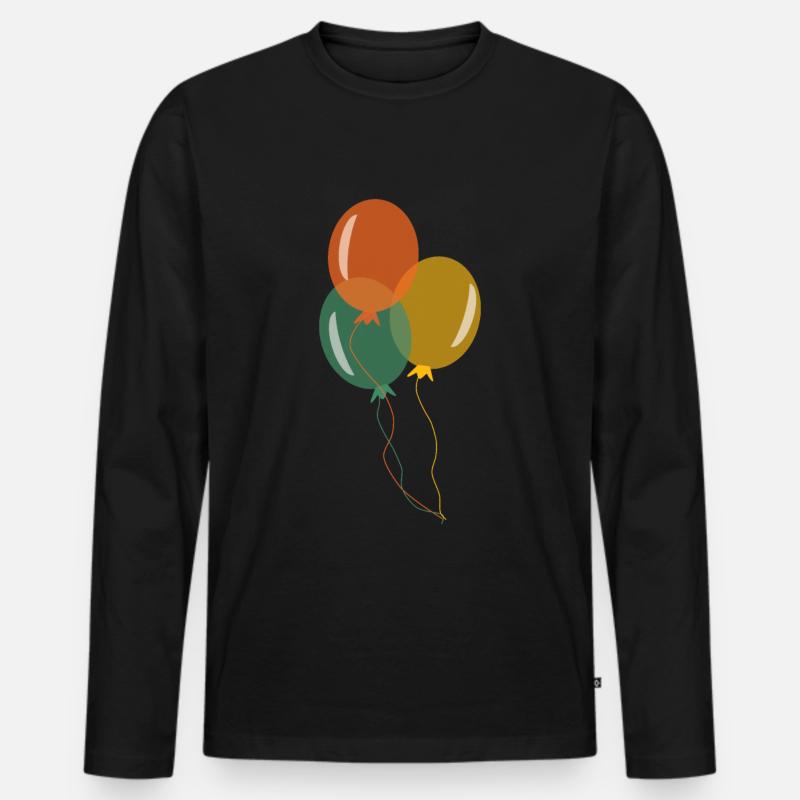 Bunte Luftballons - Männer Premium Bio Langarmshirt - Schwarz