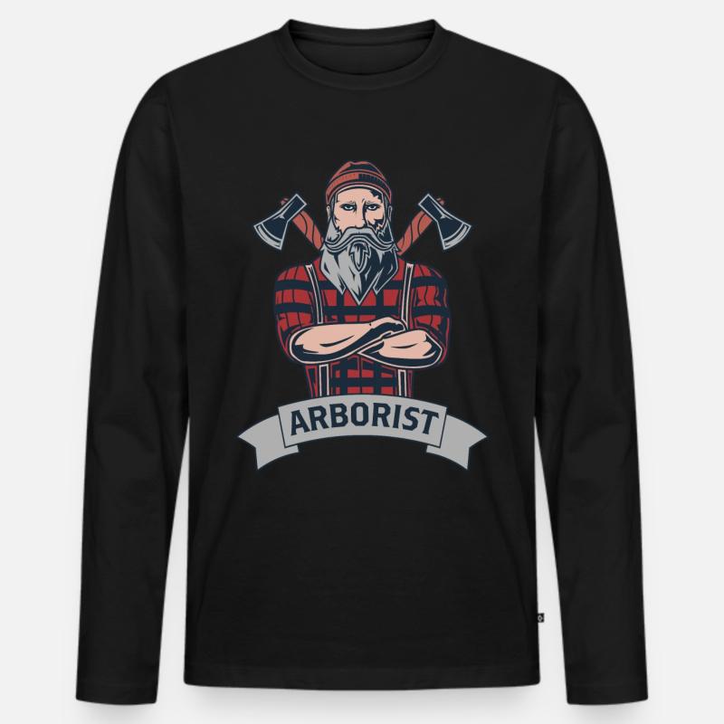Baumkletterer Baumpfleger Arborist Baumpflege - Männer Premium Bio Langarmshirt - Schwarz