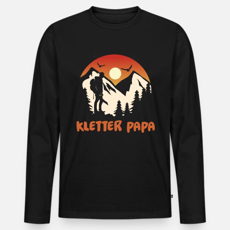 Klettern Bergsport Kletterer - Männer Premium Bio Langarmshirt - Schwarz