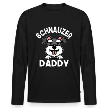Schnauzer Papa - T-shirt manches longues Premium bio Homme - noir - Devant - Nico (187cm)