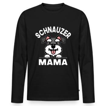 Schnauzer Mama - T-shirt manches longues Premium bio Homme - noir - Devant - Nico (187cm)