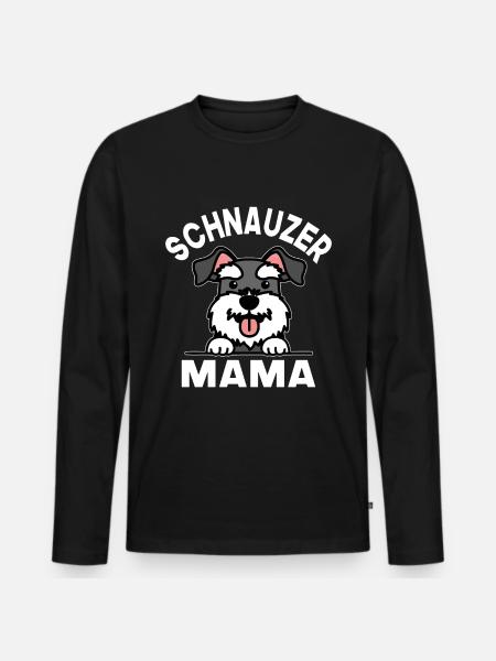 Schnauzer Mama - Männer Premium Bio Langarmshirt - Schwarz