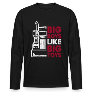 Chauffeur de camion Chauffeur de camion Chauffeur de camion Camionneur - T-shirt manches longues Premium bio Homme - noir - Devant - Nico (187cm)